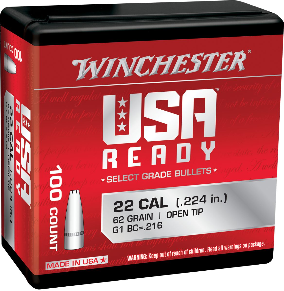 Winchester Ammunition Ammo WBR22462 Centerfire Rifle 224 Valkyrie 62gr Open