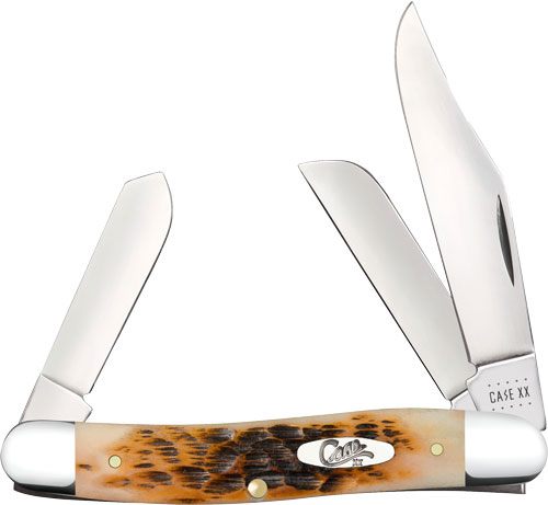Case XX WR Folding Pocket Knife 3 Blade Stockman 3 7/8 Inches Closed (Amber view 2
