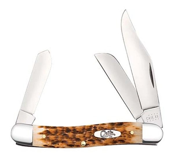 Case XX WR Folding Pocket Knife 3 Blade Stockman 3 7/8 Inches Closed (Amber view 4