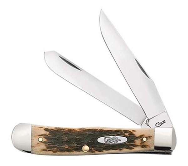 Case 00164 Trapper Medium 3.25in/3.27in Folding Clip Point/Spey Plain Mirro view 3