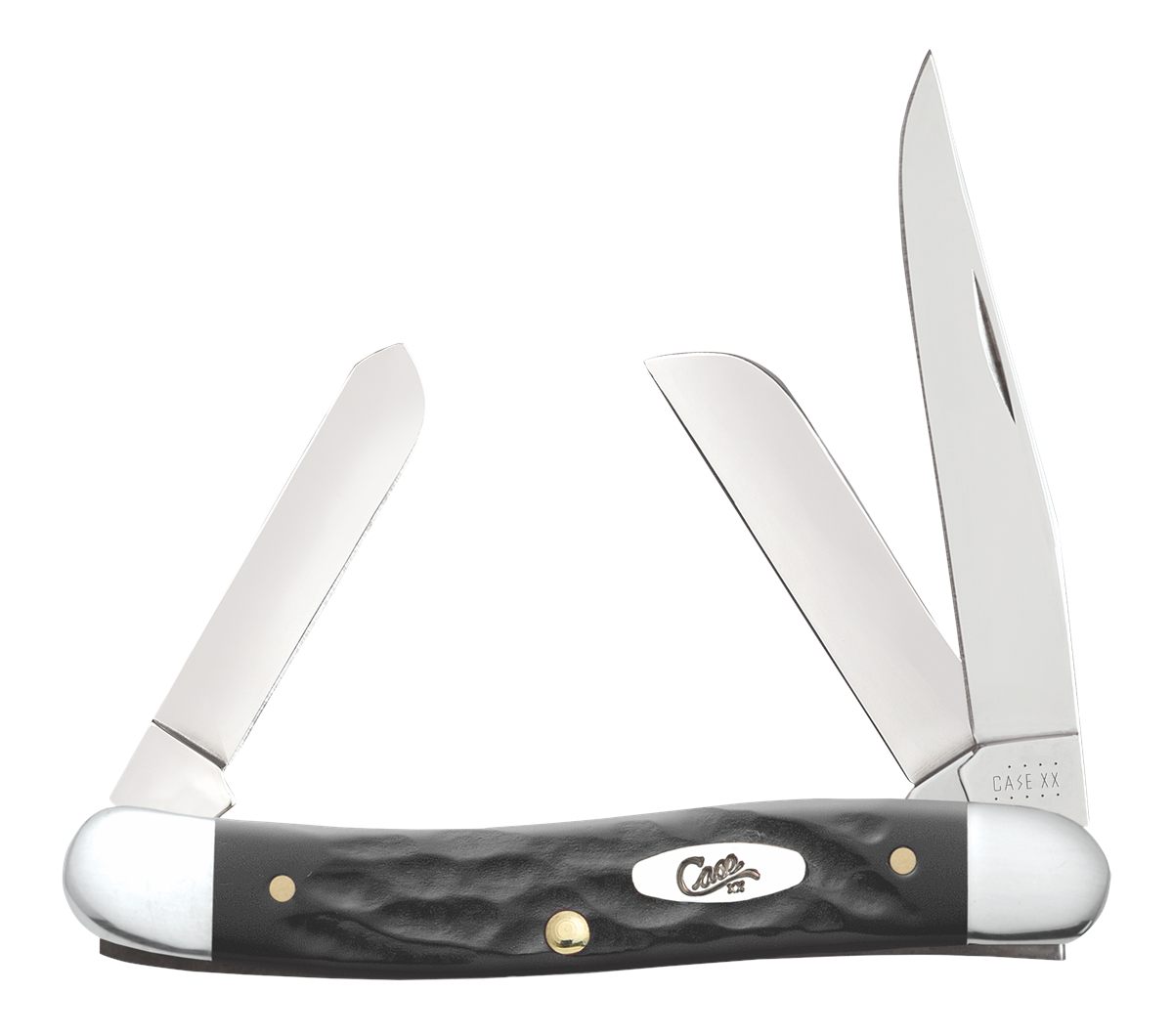 Case WR XX Pocket Knife Rough Black Jigged Synthetic Medium Stockman Item 1