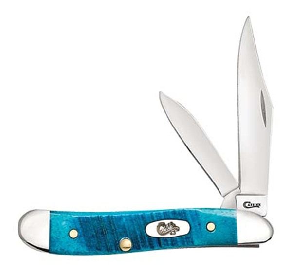 CASE KNIVES CARIBBEAN BLUE BONE SAWCUT JIG PEANUT view 2