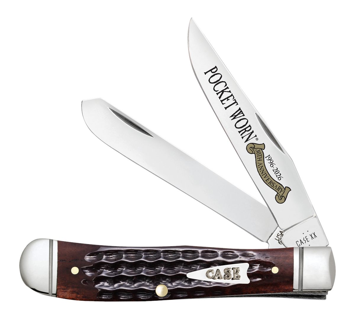 WR Case Sons Cutlery 55231 Pocket Worn Trapper Mini Folding 2.75in Clip Poi