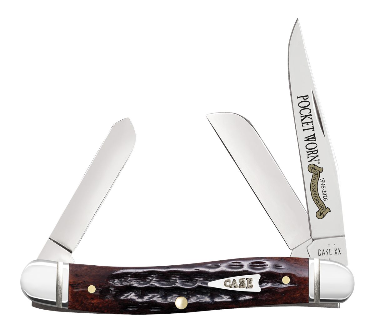 WR Case Sons Cutlery 55232 Pocket Worn Stockman Medium Folding Clip Point/P
