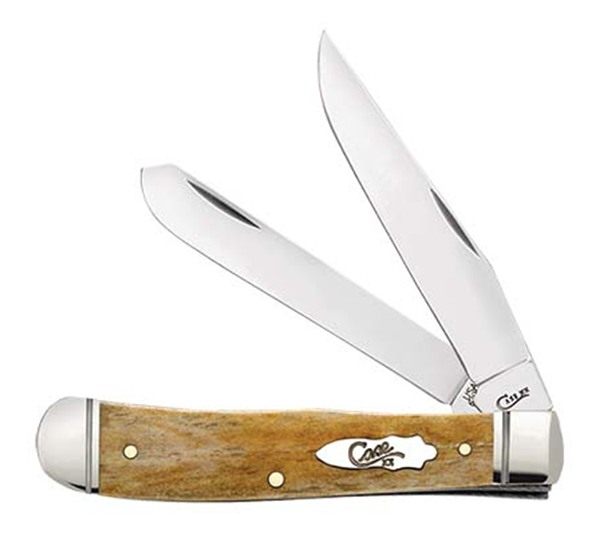 CASE KNIVES ANTIQUE BONE SMOOTH TRAPPER FLUTED BOLSTERS view 2