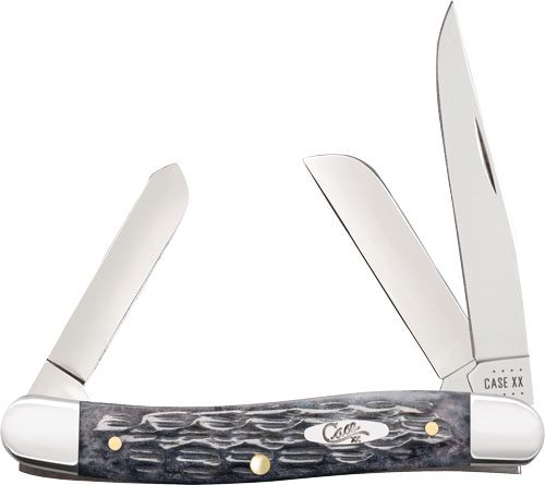 CASE KNIVES POCKET WORN GRAY BONE CRANDALL JIG MED STOCKMAN