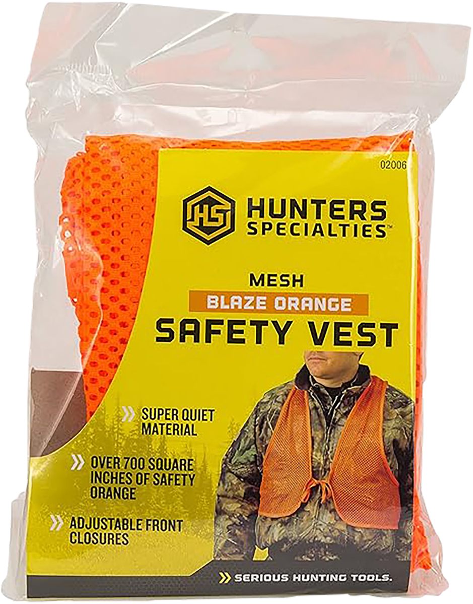Hunters Specialties Adult Mesh Safety Vest - Blaze Orange High Visibility B view 2