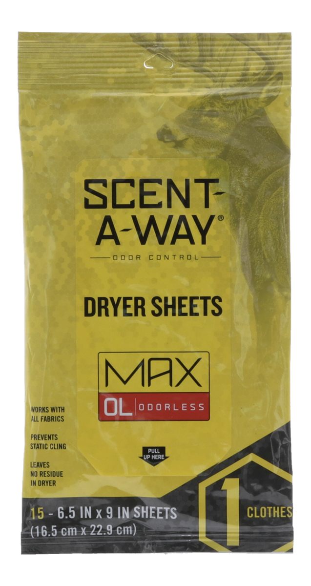 Hunters Specialties Scent-A-Way Dryer Sheets Unscented Spray Multi, Odorles