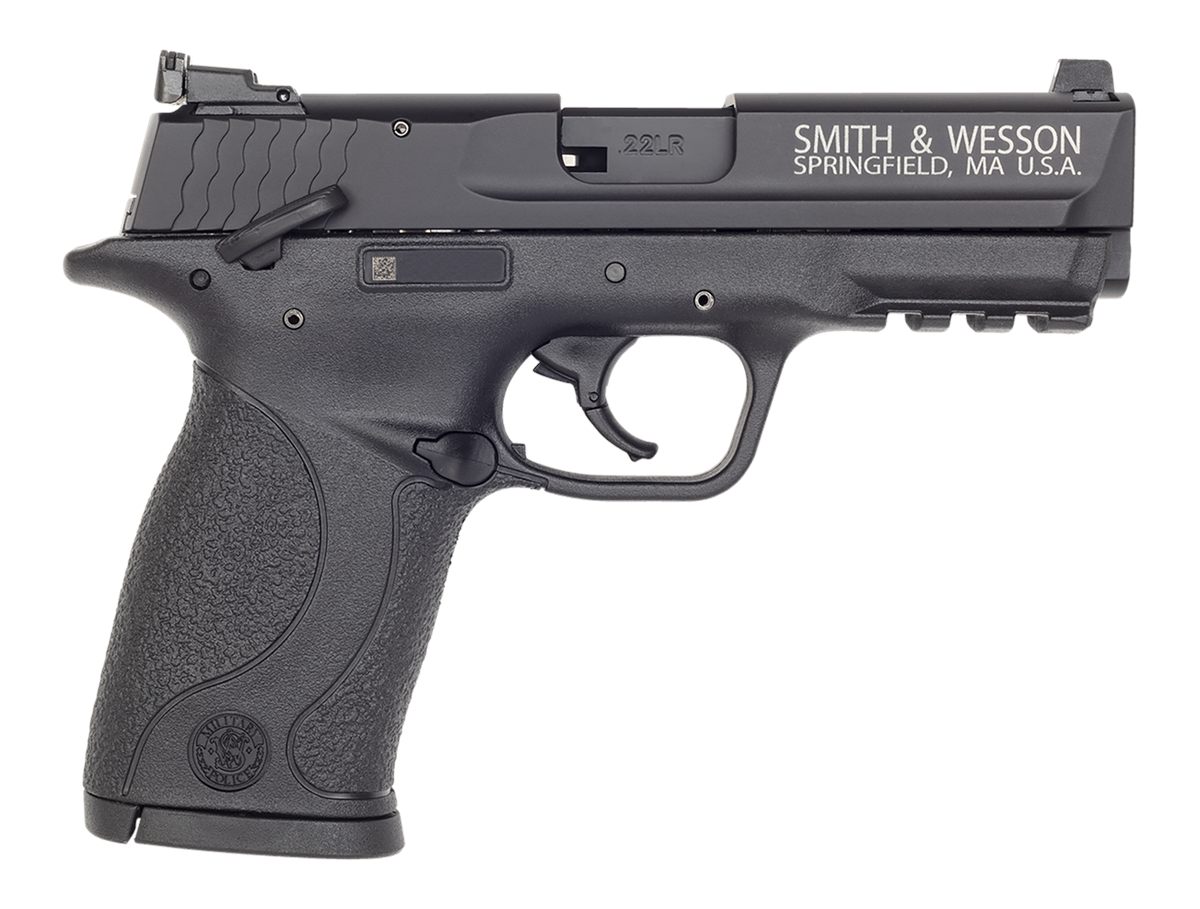 Smith Wesson 108390 M P 22 Compact LR 10+1, 3.60in Black Steel Barrel, Hard