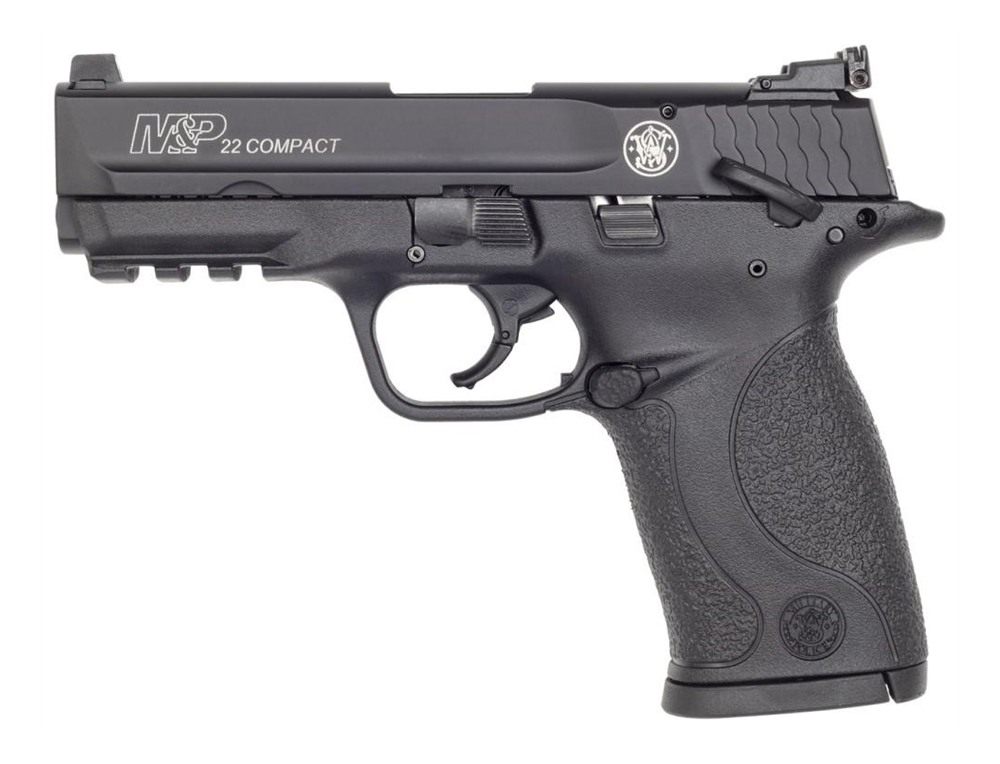 Smith Wesson 108390 M P 22 Compact LR 10+1, 3.60in Black Steel Barrel, Hard view 2