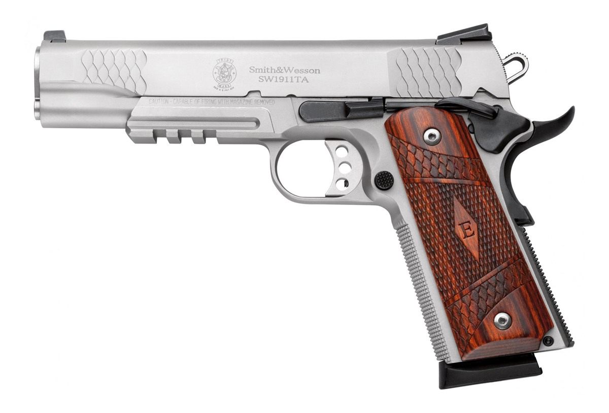 Smith Wesson 108411 1911 E-Series 45 ACP 5in Barrel 8+1, Satin Stainless St view 2