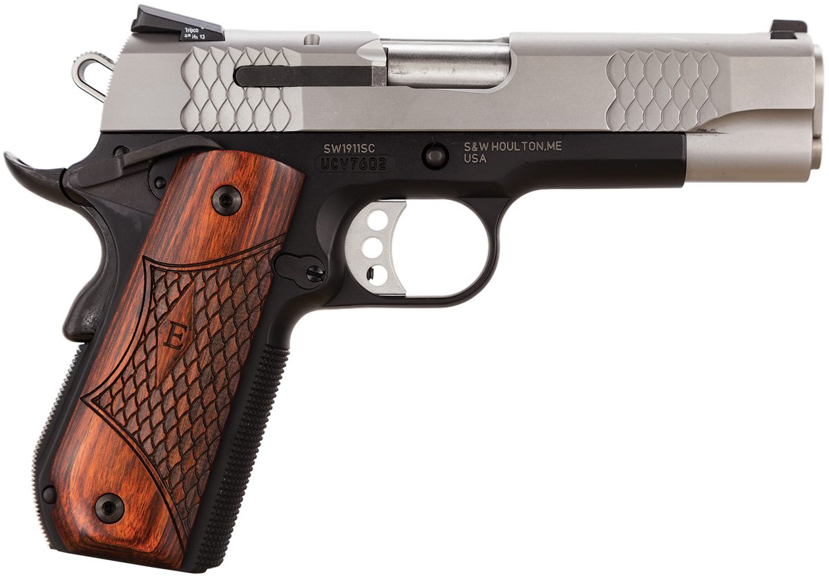 Smith and Wesson 108485 1911 E-Series 45 ACP 4.25in Barrel 8+1, Black Round view 2