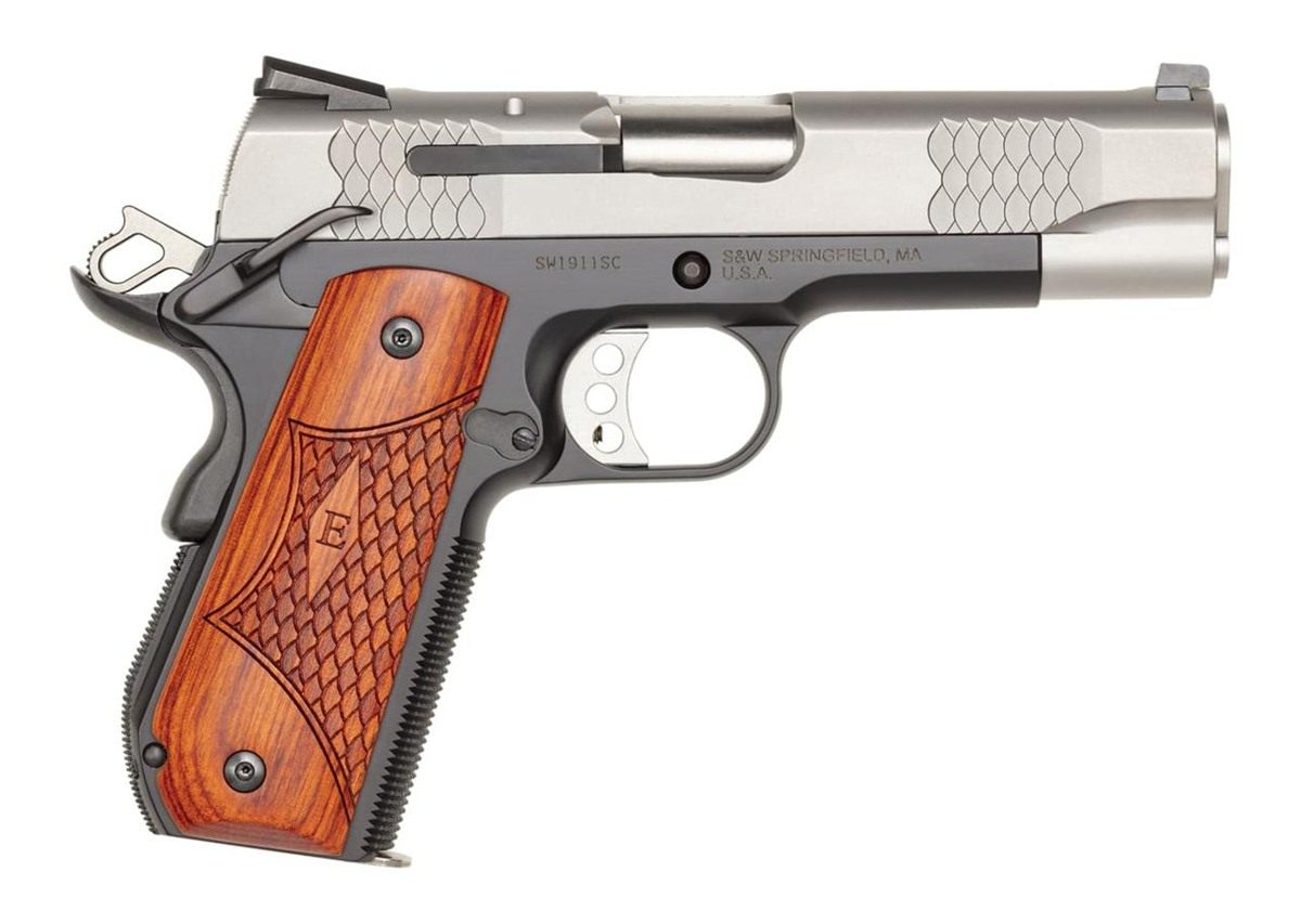 Smith and Wesson 108485 1911 E-Series 45 ACP 4.25in Barrel 8+1, Black Round view 3