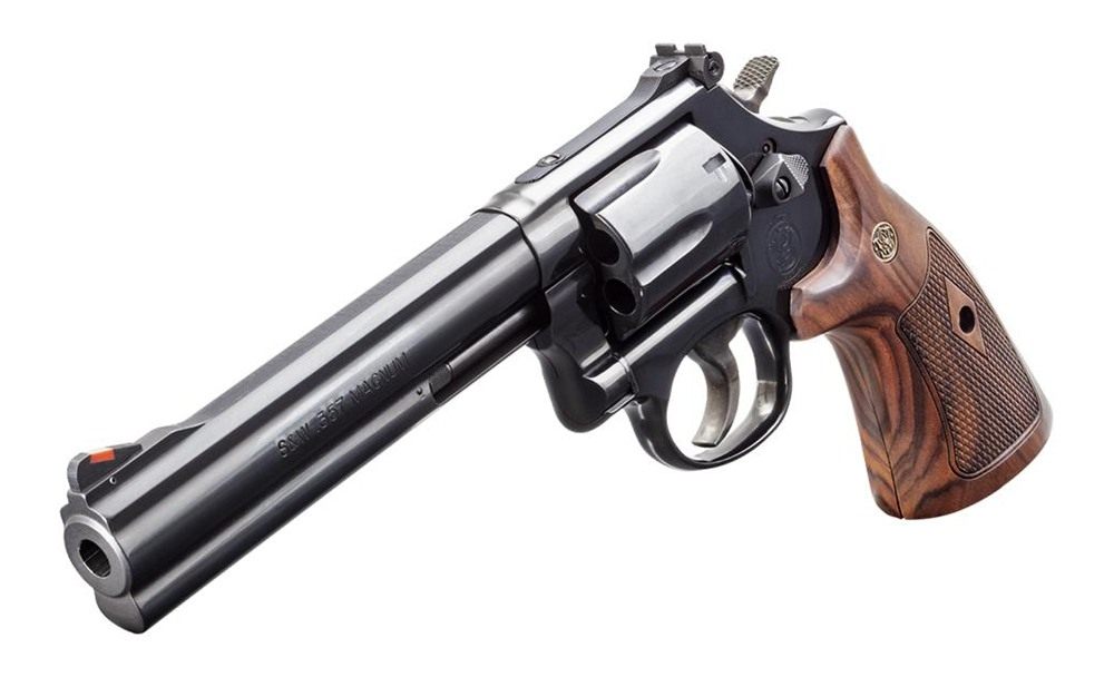 Smith Wesson 150908 Model 586 Classic 357 Mag or 38 S W Spl +P Blued Carbon view 3
