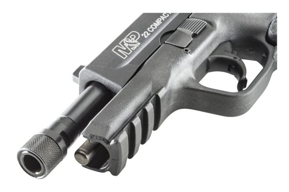 Smith Wesson 10199 M P Compact 22 LR 3.50in Threaded Barrel 10+1, Black Pol view 3