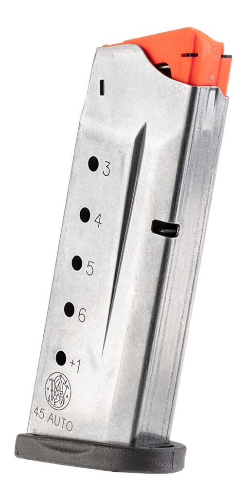 Smith Wesson M P Shield Handgun Magazine Stainless Steel .45 Auto 6/rd