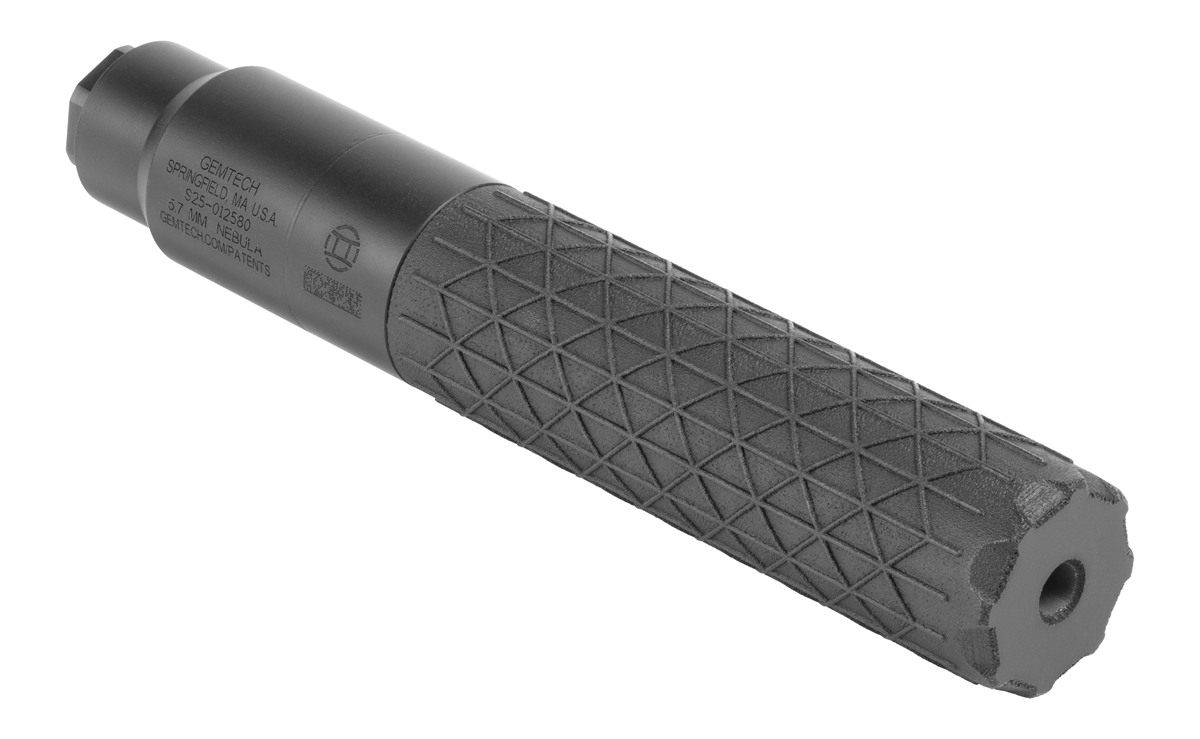 Gemtech Nebula 5.7 Direct Thread Suppressor 5.7x28mm 1.2in Dia 1/2x28 Black