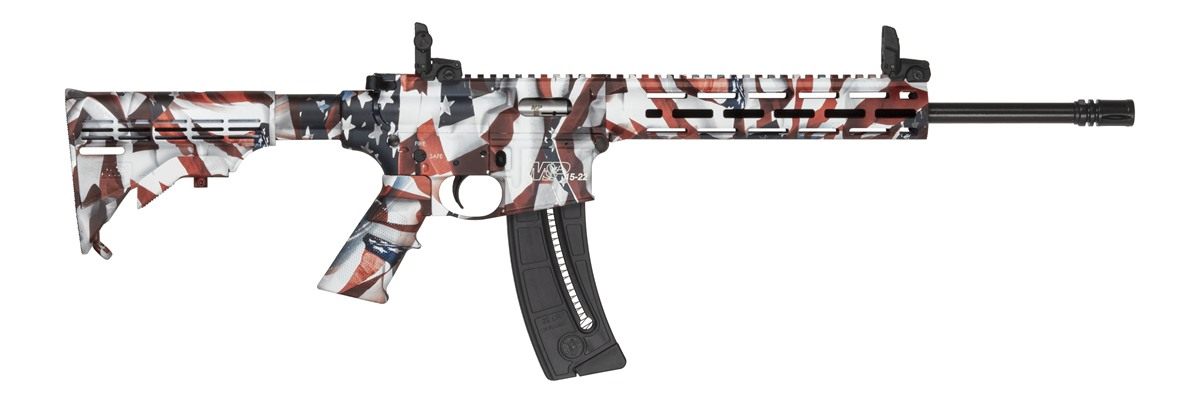 Smith Wesson 14714 M P15-22 Sport Flag LR 25+1 16.50in Black Threaded Barre