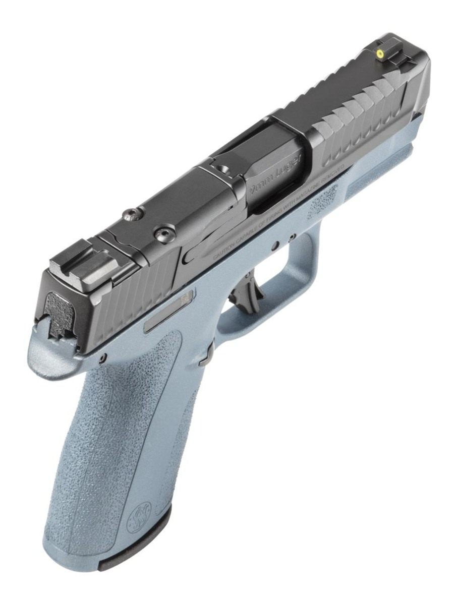Smith Wesson S W Shield-X Blue Titanium Handgun 9mm Luger 13(1) 15(1)rd Mag view 3