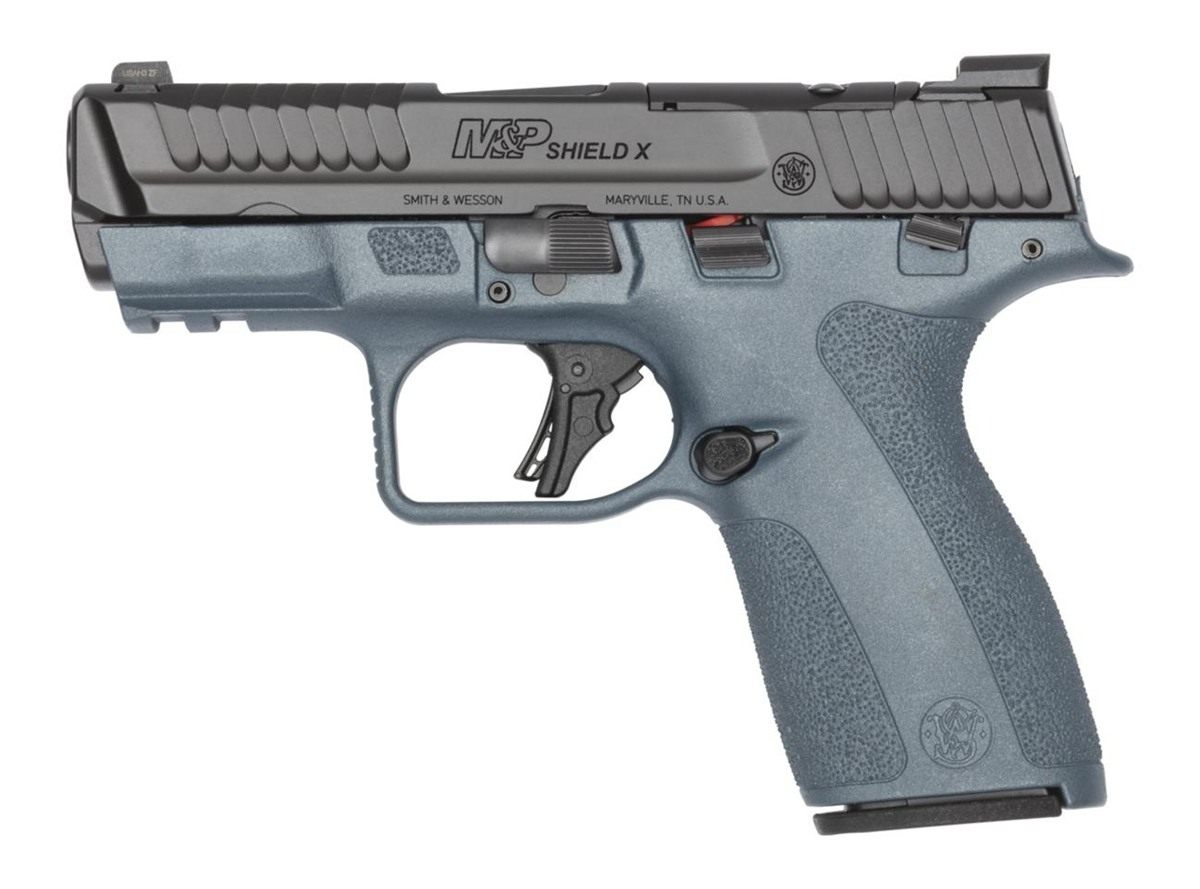 Smith Wesson S W Shield-X Blue Titanium Handgun 9mm Luger 13(1) 15(1)rd Mag view 4