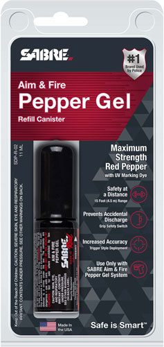Sabre Aim and Fire Pepper Gel Spray Refill Canister, 13 Bursts, 15-Foot (4. view 2