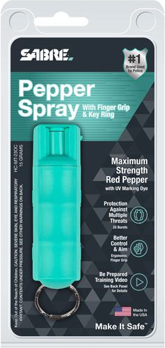 Security Equip Sabre HCMT23OC Pepper Spray 25 Bursts 10ft Mint Green Aeroso view 2