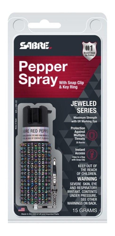 Sabre Jeweled Pepper Spray, Maximum Strength, Fashionable Monochromatic Des view 2