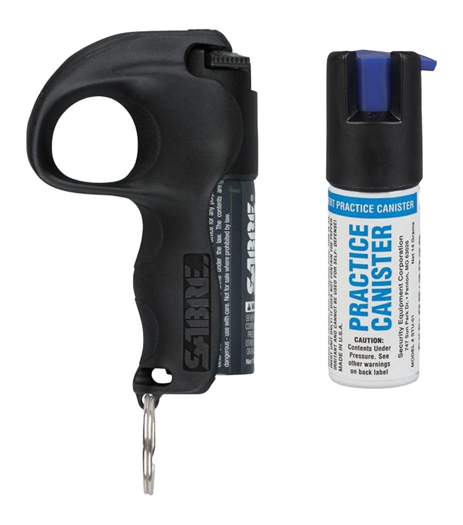 Sabre PBBKOCSTU04 Quick Grip Pepper Spray Range 12ft 0.54oz Black Canister