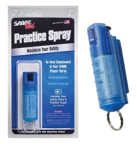 Sabre Practice Spray with Twist Lock, Inert Water-Based Formula, 10-Foot (3