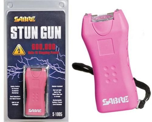 Sabre Compact 1.6 C Stun Gun Flashlight Emits Powerful Pain Inducing Microc