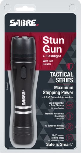 Sabre 2-in-1 Tactical Stun Gun with LED Flashlight, Self Defense 2.517 C Ch view 3