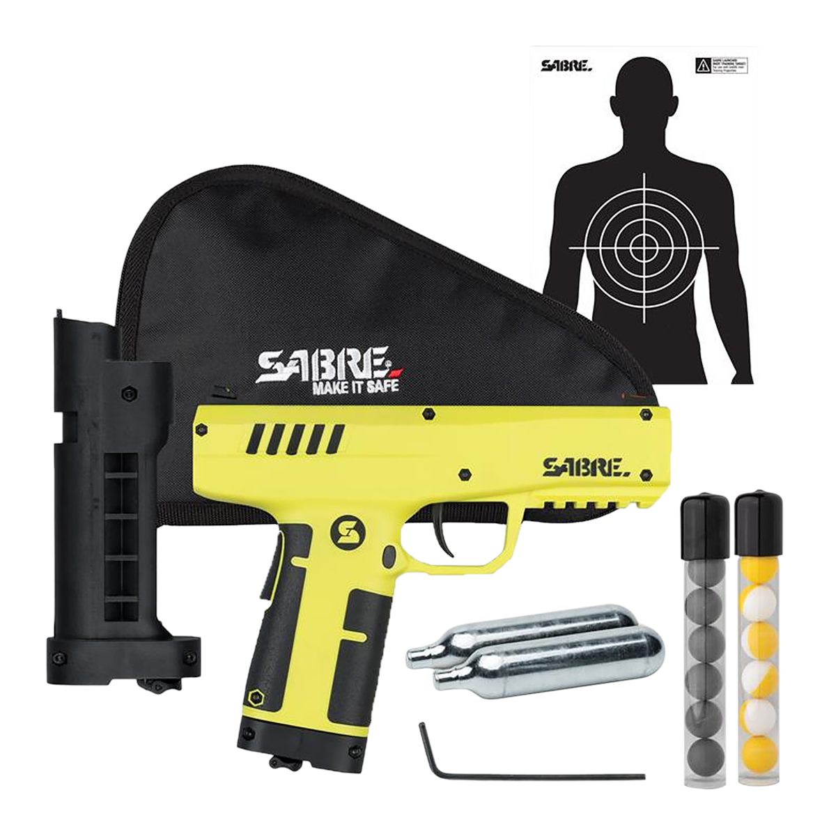Sabre SLPIC2 Compact Projectile Launcher Range 175ft Black/Yellow CA Approv