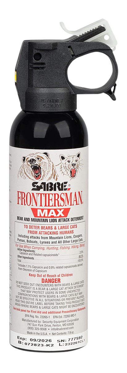 Sabre FBADX03 Frontiersman Bear Mountain Lion Spray Capsaicinoids Range 40f
