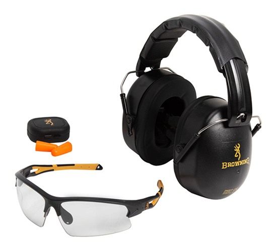Browning Range Kit Shooting Glasses, Foam Earplugs, and Adjustable-fit Earm view 3