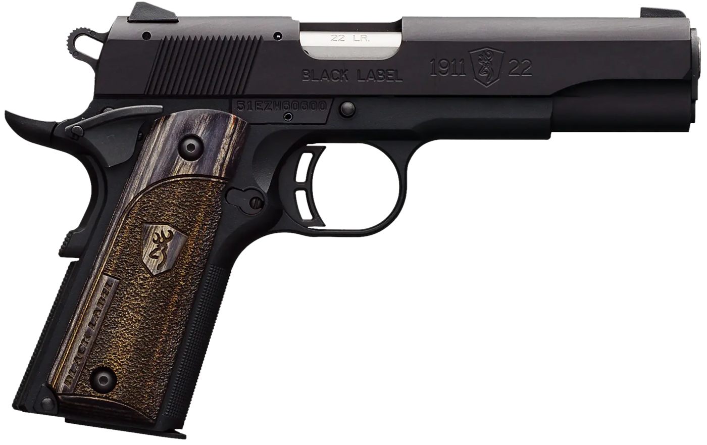 Browning 051814490 1911 Black Label Full Size 22 LR 10+1, 4.25in Stainless