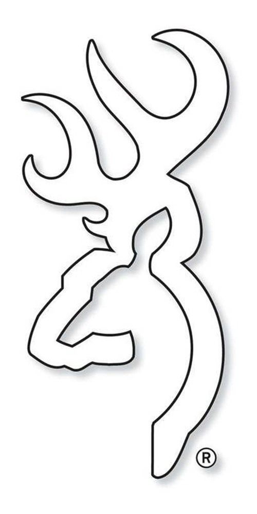 Browning Decal,Buckmark, 6in White