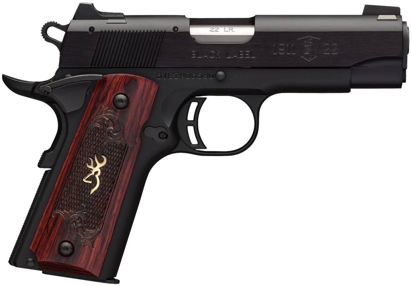Browning 051852490 1911 Black Label Medallion Compact 22 LR 10+1, 3.63in Ta