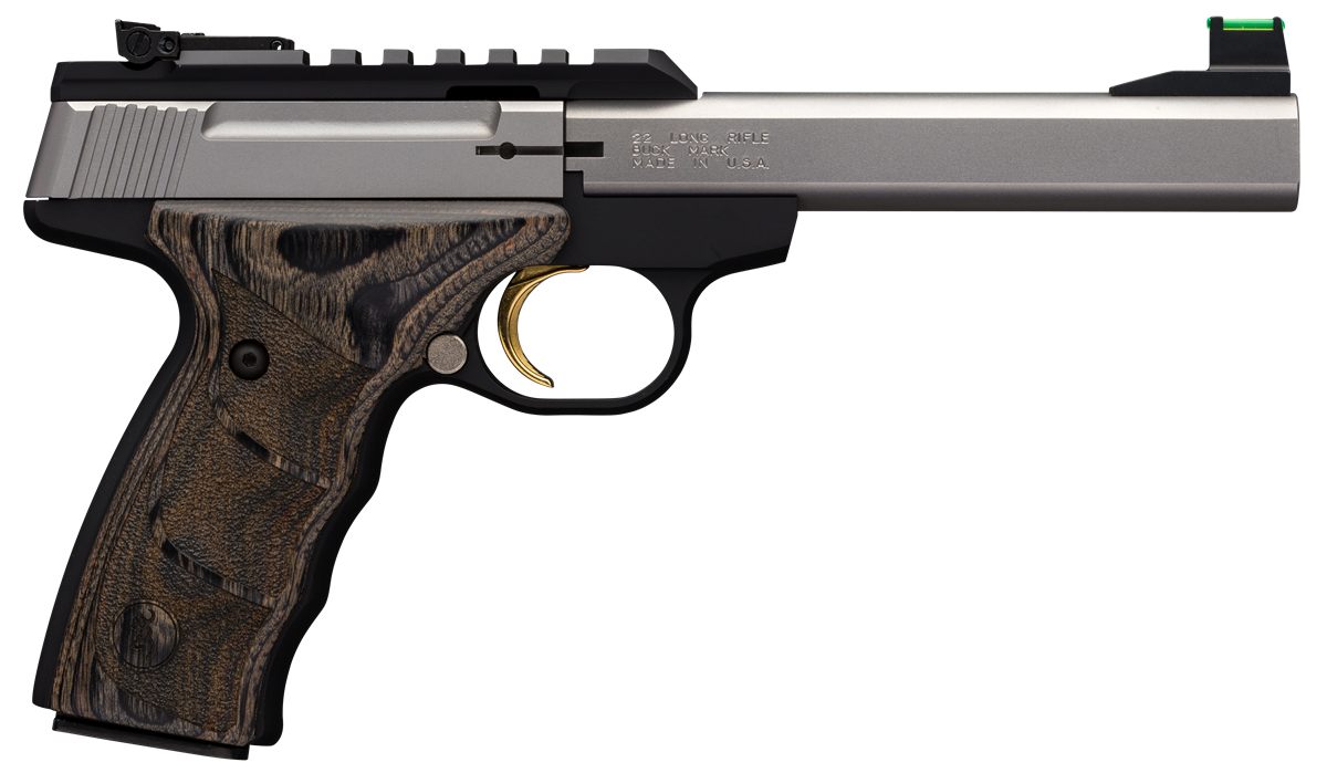 Browning 051531490 Buck Mark Plus 22 LR 10+1 5.50in Slab Side Barrel, Stain
