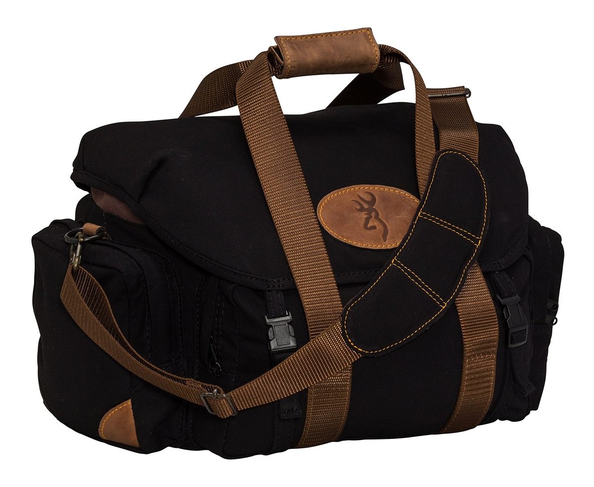Browning Lona, Canvas/Leather Range Bag, Black/Brown