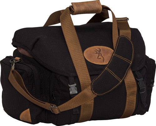 Browning Lona, Canvas/Leather Range Bag, Black/Brown view 2