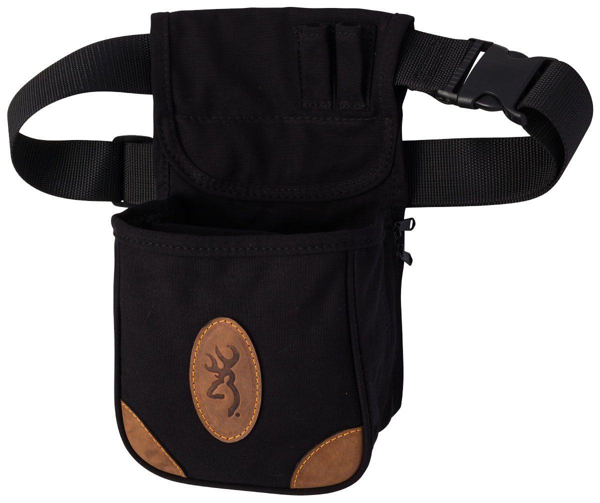 Browning Lona, Canvas/Leather Shell Pouch, Black