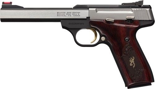 Browning 051543490 Buck Mark Medallion 22 LR 10+1 5.50in Blackened SS Slab view 3