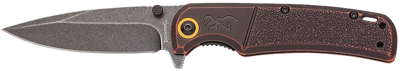 Browning 003220581 Buckmark EDC Slim 3.13in Folding Drop Point Plain Black