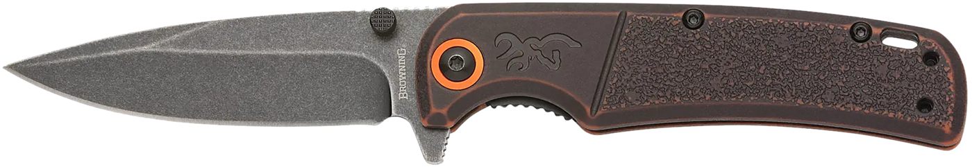Browning 3220581B Buckmark EDC Slim 3.13in Folding Drop Point Plain Black S