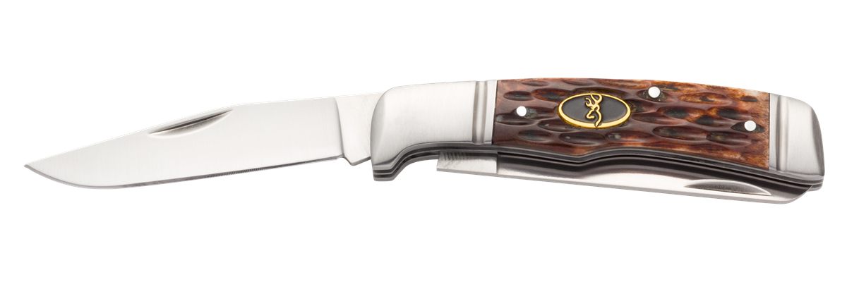 Browning Joint Venture 2 Blade Jigged Bone Folding Knife