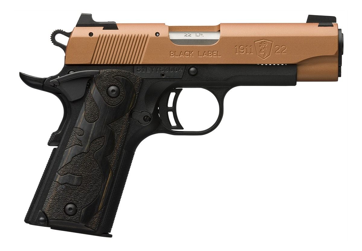 Browning 051896490 1911 Black Label Compact 22 LR 10+1, 3.63in Matte Stainl