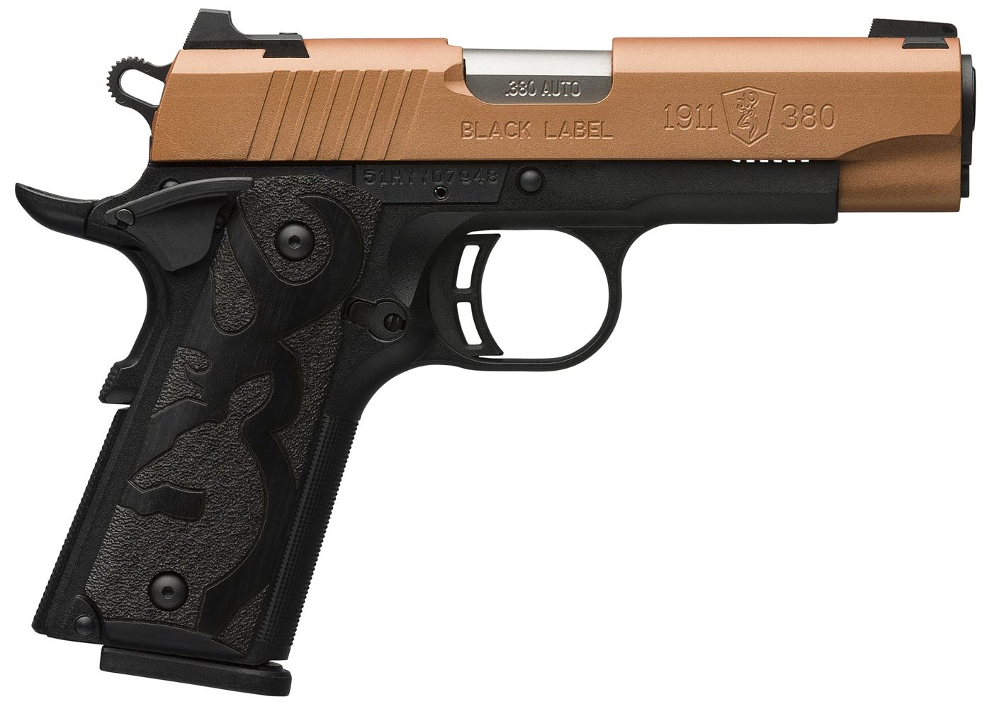 Browning 051988492 1911 Black Label Compact 380 ACP 8+1 3.63in Matte Stainl