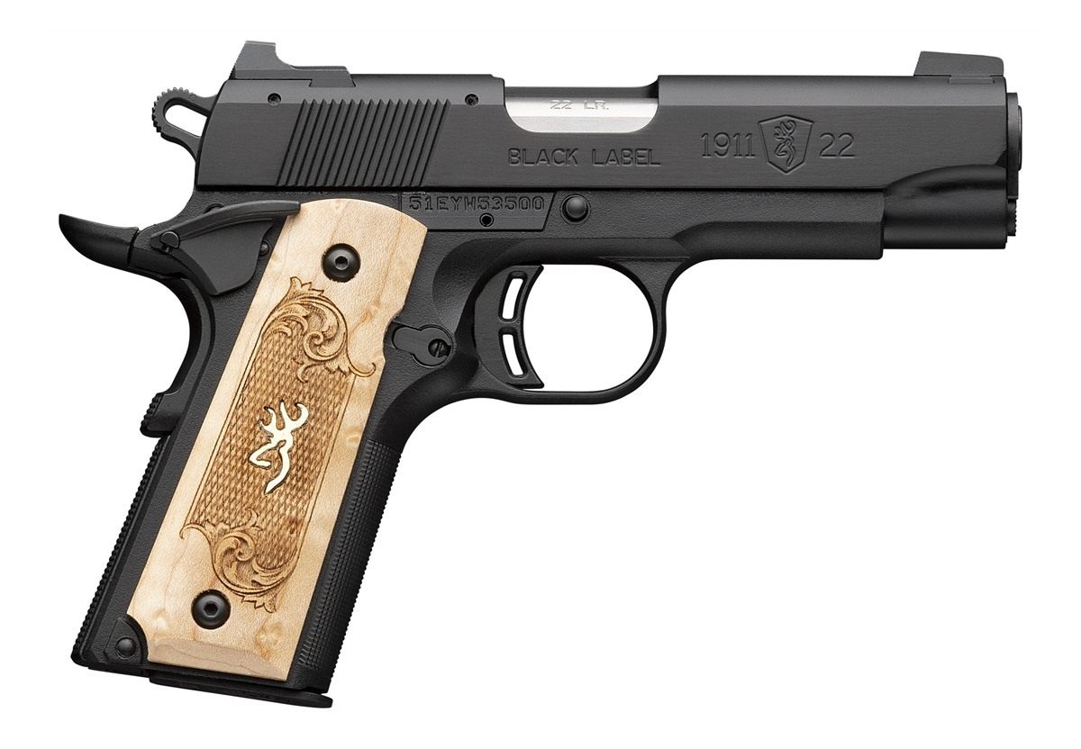 Browning 051068490 1911-22 Black Label Medallion Compact LR 10+1 3.63in Sta