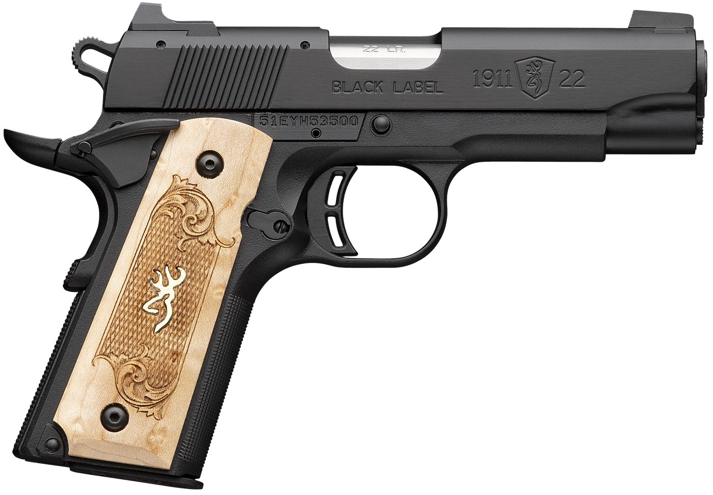 Browning 051068490 1911-22 Black Label Medallion Compact LR 10+1 3.63in Sta view 2