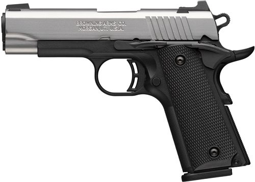 Browning 051119492 1911 Black Label Compact 380 ACP 8+1 3.63in Stainless St view 2